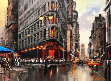 By Palette Knife Painting - New York 3 KG by knife